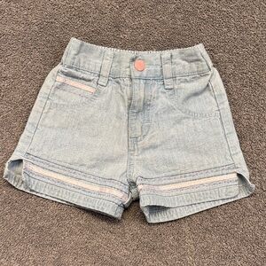 Vintage Riders by Lee Light Blue Denim Shorts with Pink Stitching
